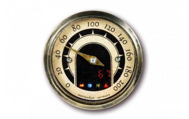 MOTOGADGET MST Vintage , 49mm analog Compteur vitesse, avec Homologué. Expédié sous 3 jours en moyenne.