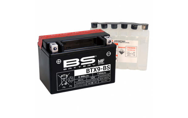 Batterie BTX9-BS (avec pack acide) BS BATTERY