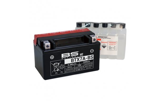 Batterie BTX7A-BS (avec pack acide) BS BATTERY
