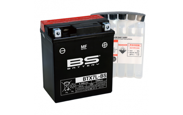 Batterie BTX7L-BS (avec pack acide) BS BATTERY