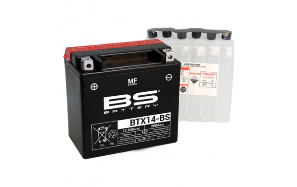 Batterie BTX14-BS (avec pack acide) BS BATTERY