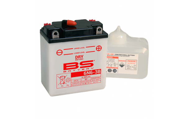 Batterie 6N6-3B (avec pack acide) BS BATTERY