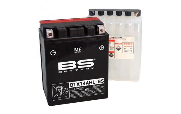 Batterie BTX14AHL-BS (avec pack acide) BS BATTERY